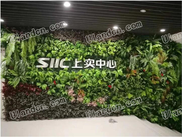 帶有logo的仿真植物墻